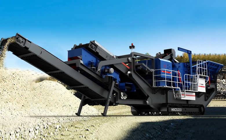 Mobile crushing station site